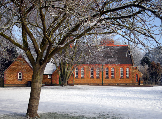 Village Hall in Snow 1